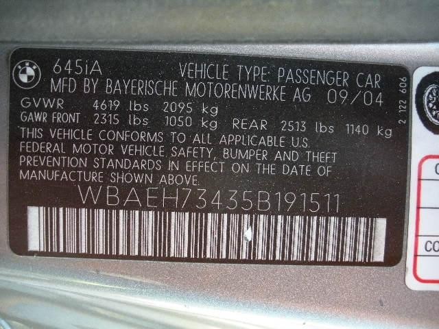 Used 2005 Silver Gray Metallic BMW 6 Series 645Ci | Albany, NY