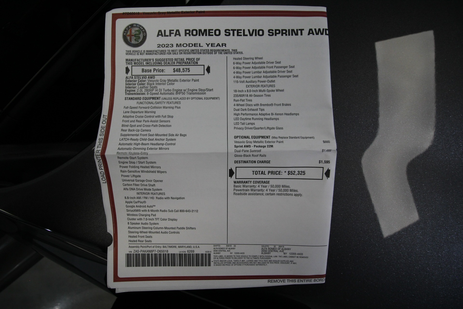 New 2023 GRAY Alfa Romeo STELVIO SPRINT Sprint AWD | Albany, NY
