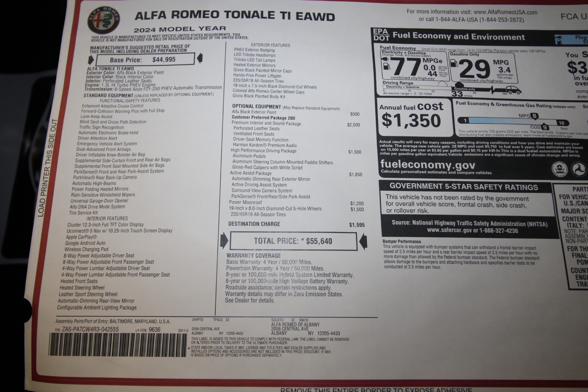 New 2024 Alfa Romeo TONALE Ti | St. Petersburg, FL