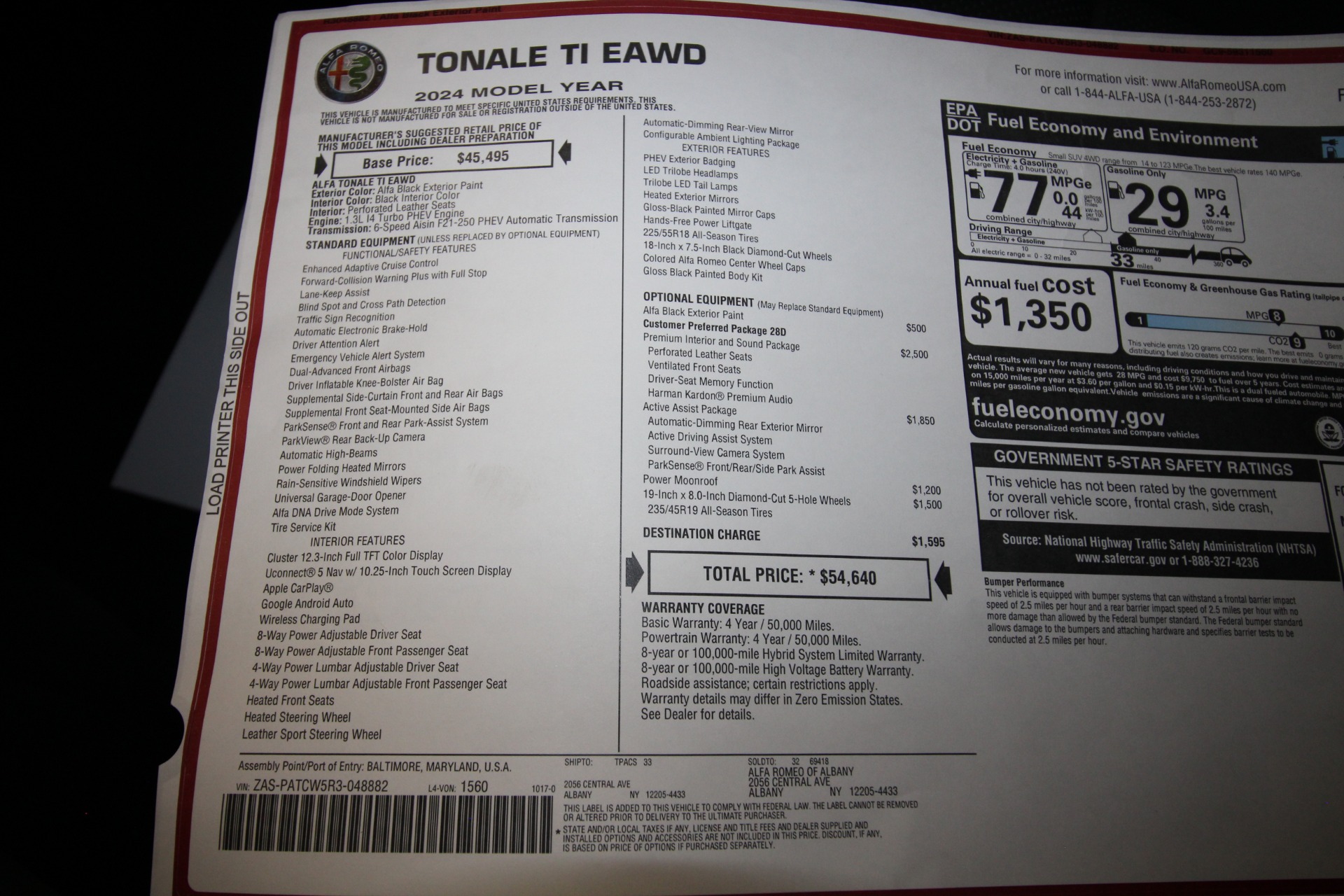 New 2024 Alfa Romeo TONALE Ti | St. Petersburg, FL